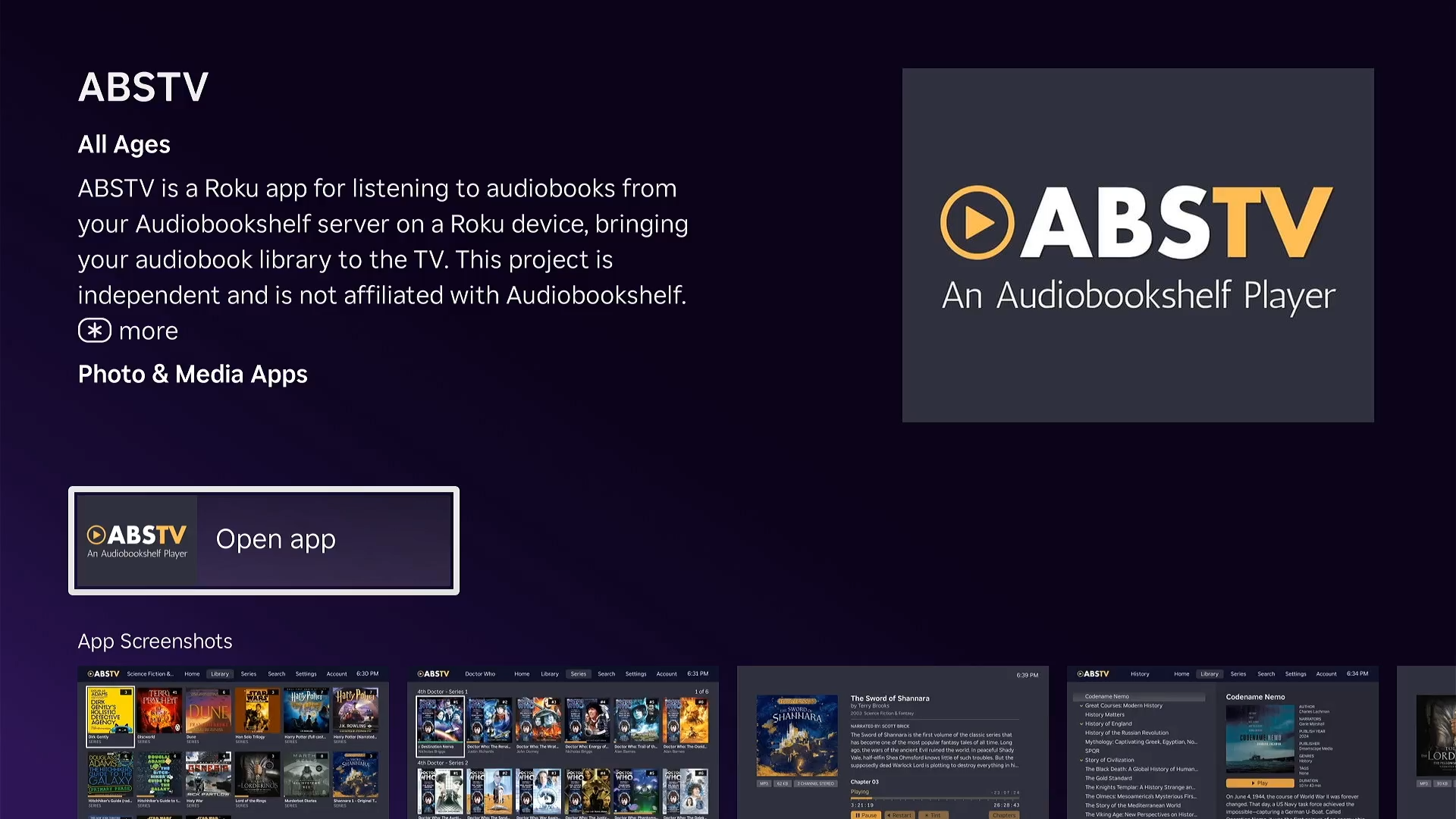 ABS TV in the Roku streaming store